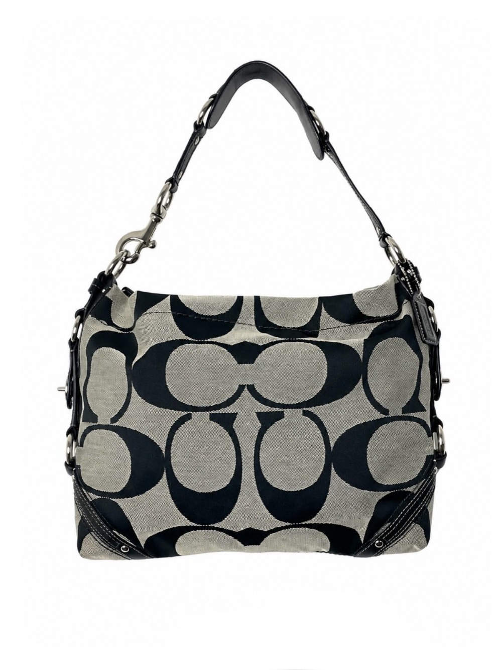 Coach Carly Signature C Hobo Bag Gray/Black Y2K